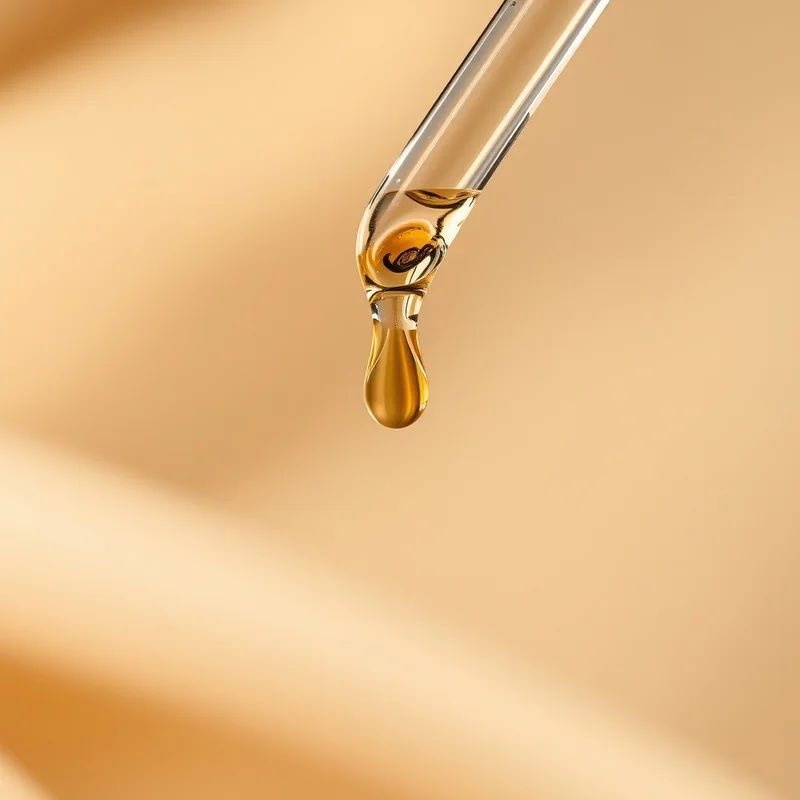 Conta-gotas de sérum com gota dourada